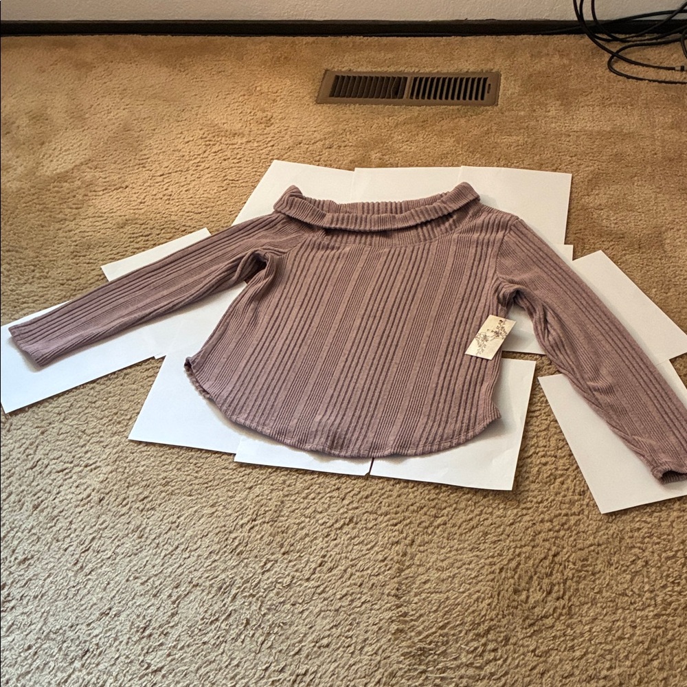 Women's Ribbed Knit Top - Lavender